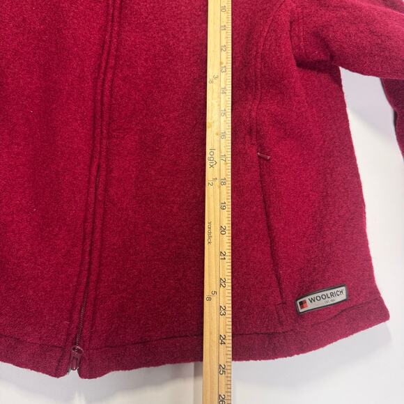 Woolrich Jacket Womens XL Red Wool Full Zip Grip Waist Mesh Lined Coat Mock Neck - Picture 5 of 13